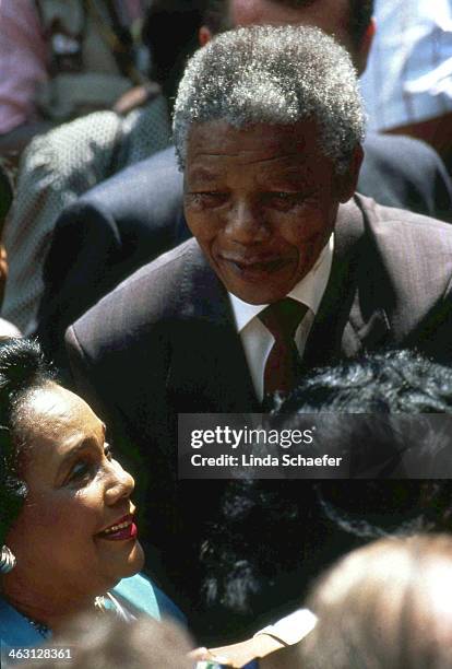 Nelson Mandela greets the crowds in Atlanta when he arrives at the Martin Luther King Jr. Center. After hours of anticipation for this encounter,...