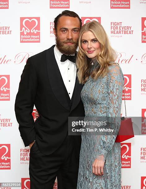 James Middleton and Donna Air attend the British Heart Foundation's Roll Out The Red Ball at Park Lane Hotel on February 10, 2015 in London, England.