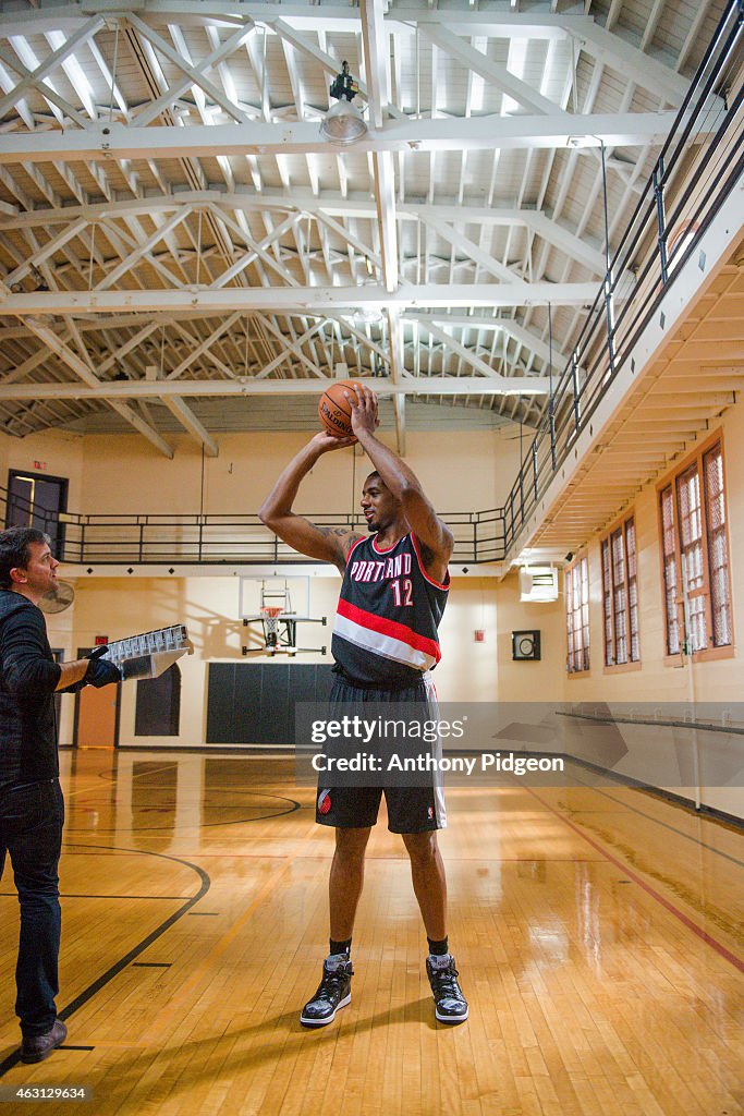 Private MMS Only: Portland Trail Blazers Power Forward, LaMarcus Aldridge, Takes The Court At The American Express PIVOT Shoot In Portland