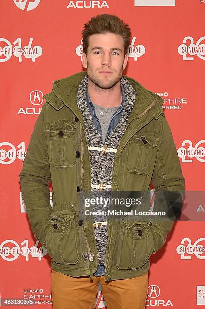 Actor Austin Stowell attends the premiere of "Whiplash" at the Eccles Center Theatre during the 2014 Sundance Film Festival on January 16, 2014 in...