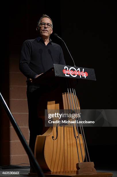 Sundance Film Festival Director John Cooper speaks at the premiere of "Whiplash" at the Eccles Center Theatre during the 2014 Sundance Film Festival...