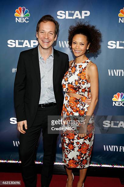 Premiere Party -- Pictured: Peter Sarsgaard as Hector, Thandie Newton as Aisha --