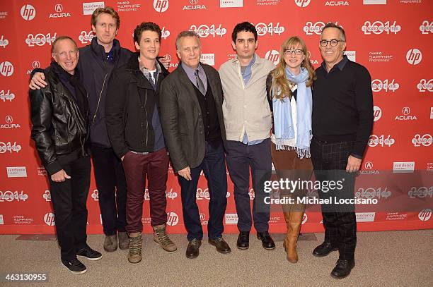 Producer David Lancaster, producer Couper Samuelson, actor Miles Teller, comedian Paul Reiser, filmmaker Damien Chazelle, producer Helen Estabrook,...