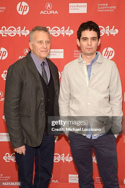 Comedian Paul Reiser and filmmaker Damien Chazelle attend the premiere of "Whiplash" at the Eccles Center Theatre during the 2014 Sundance Film...