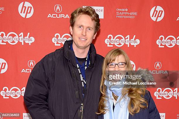Producers Couper Samuelson and Helen Estabrook attend the premiere of "Whiplash" at the Eccles Center Theatre during the 2014 Sundance Film Festival...