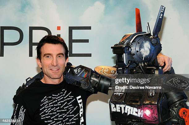 Producer Sharlto Copley attends the "Chappie" Cast Photo Call at Crosby Street Hotel on February 10, 2015 in New York City.