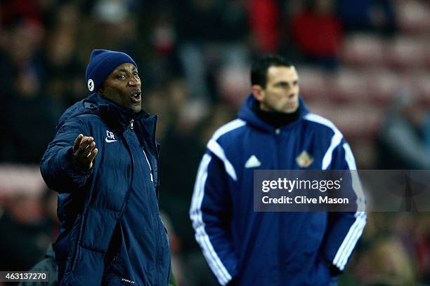 Chris Ramsey of QPR and Manager Gustavo Poyet of Sunderland on the touchline during the Barclays Premier League match between Sunderland and Queens...