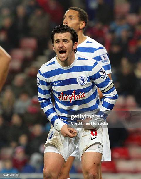 Queens Park Rangers captain Joey Barton the Barclays Premier League match between Sunderland and Queens Park Rangers at the Stadium of Light on...