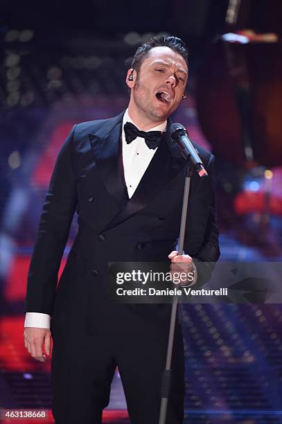 TizianoFerro attends the opening night of the 65th Festival di Sanremo 2015 at Teatro Ariston on February 10, 2015 in Sanremo, Italy.