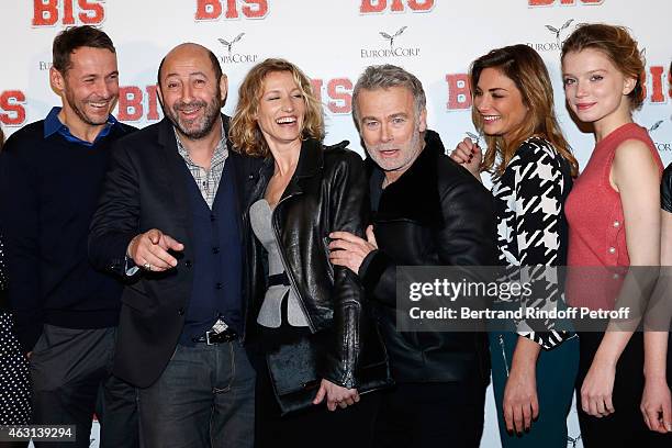 Team of the movie : Julien Boisselier, Kad Merad, Alexandra Lamy, Franck Dubosc, Guest and Eden Ducourant attend the 'Bis' Movie Paris Premiere at...