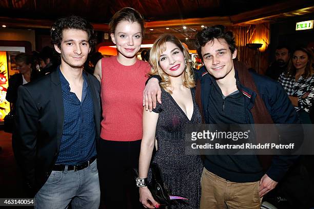 Team of the movie : Actors Anthony Sonigo, Eden Ducourant, Alix Benezech and Fabian Wolfrom attend the 'Bis' Movie Paris Premiere at Cinema Gaumont...