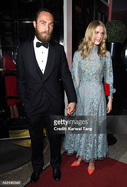 James Middleton and Donna Air attend the British Heart Foundation's Roll Out The Red Ball at Park Lane Hotel on February 10, 2015 in London, England.