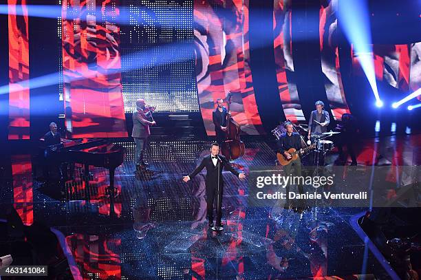 Tiziano Ferro attends the opening night of the 65th Festival di Sanremo 2015 at Teatro Ariston on February 10, 2015 in Sanremo, Italy.