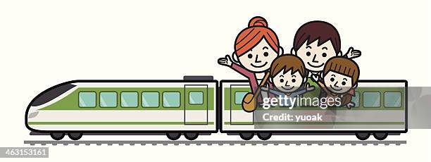 family train trip - lightrail stock illustrations