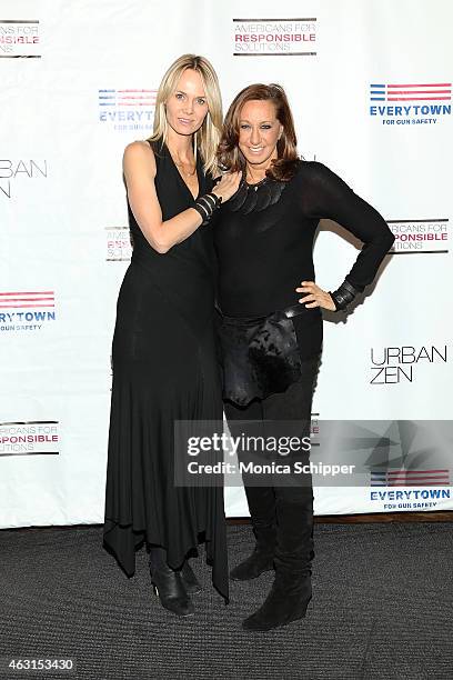 Lise Evans and designer Donna Karan attends the "Not One More" Event at Urban Zen on February 10, 2015 in New York City.