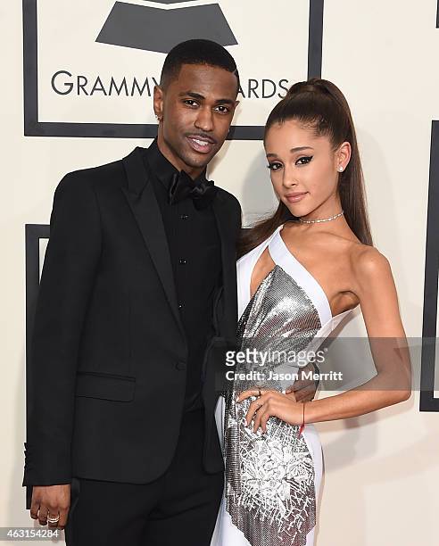 Singers Ariana Grande and Big Sean attend The 57th Annual GRAMMY Awards at the STAPLES Center on February 8, 2015 in Los Angeles, California.