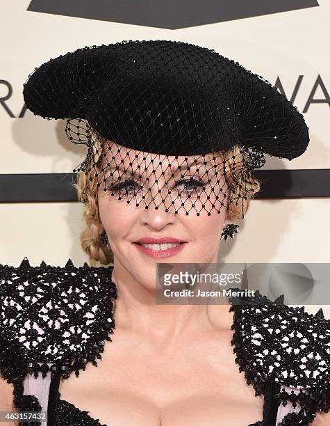 Singer Madonna attends The 57th Annual GRAMMY Awards at the STAPLES Center on February 8, 2015 in Los Angeles, California.