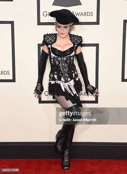 Singer Madonna attends The 57th Annual GRAMMY Awards at the STAPLES Center on February 8, 2015 in Los Angeles, California.