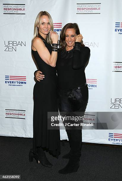 Designer Donna Karan and Lise Evans attend 'Not One More' Event at Urban Zen on February 10, 2015 in New York City.