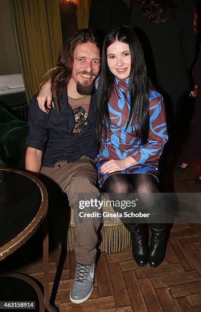 Anna Fischer and her boyfriend Leonard Andreae during 'The Circle' After Show Cocktail - 65th Berlinale International Film Festival on February 10,...