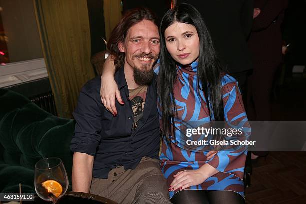 Anna Fischer and her boyfriend Leonard Andreae during 'The Circle' After Show Cocktail - 65th Berlinale International Film Festival on February 10,...