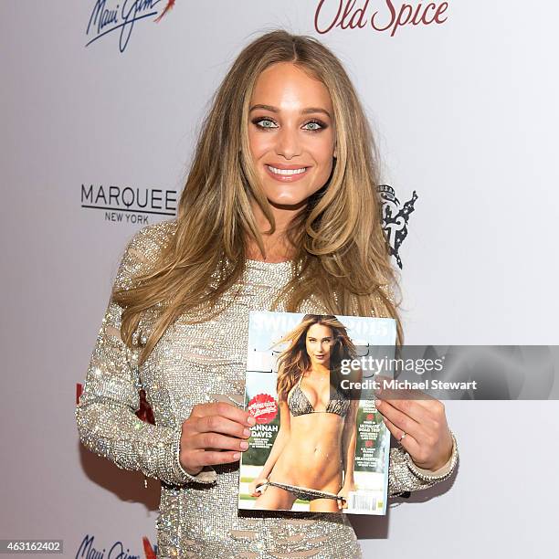 Model Hannah Davis attends the 2015 Sports Illustrated Swimsuit Issue celebration at Marquee on February 10, 2015 in New York City.