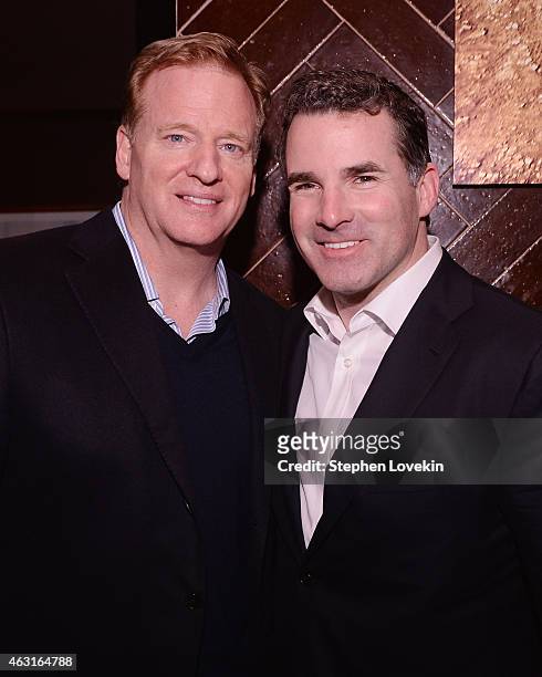 Commissioner Roger Goodell and Under Armour founder and CEO Kevin Plank attend the after party for a special screening of "The Rewrite" hosted by The...