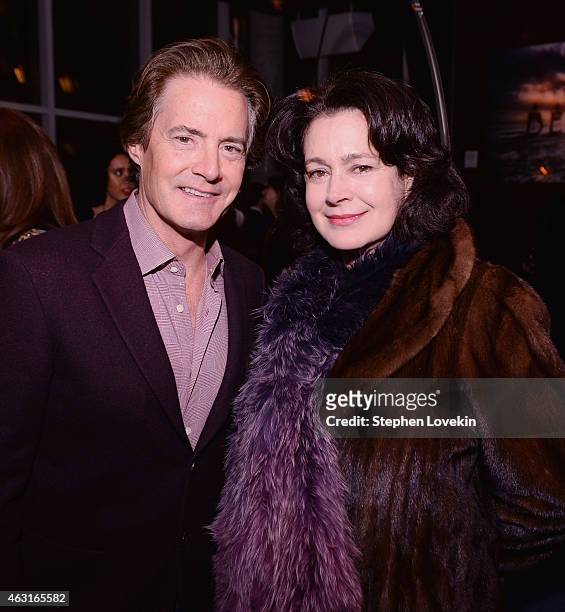 Actors Kyle MacLachlan and Sean Young attend the after party for a special screening of "The Rewrite" hosted by The Cinema Society and Brooks...