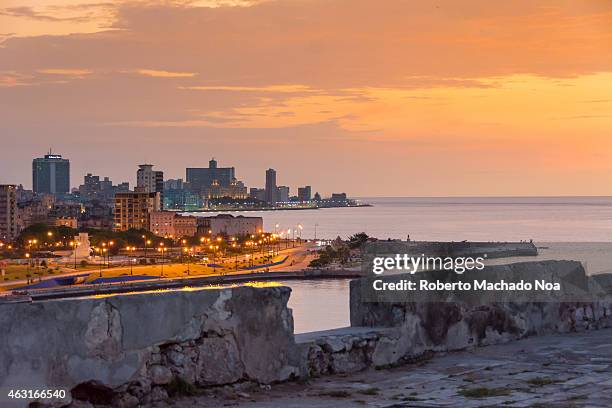 Havana skyline in the afternoon hours seen from the colonial fortress of El Morro Havana is the capital of Cuba and a tourist landmark.