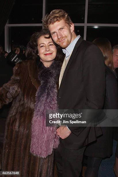 Actress Sean Young and photographer Nick Hunt attend The Cinema Society and Brooks Brothers host a screening of "The Rewrite" - after party at The...