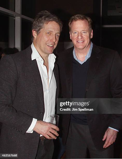 Actor Hugh Grant and commissioner of the National Football League Roger Goodell attend The Cinema Society and Brooks Brothers host a screening of...