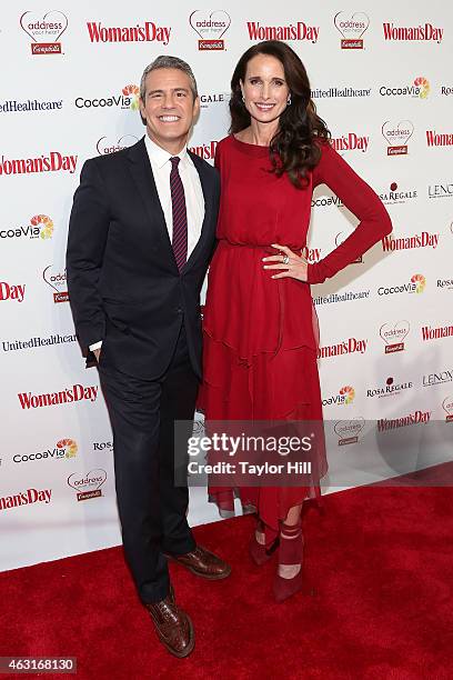 Andy Cohen and Andie MacDowell attend the 12th Annual Woman's Day Red Dress Awards at 10 Columbus Circle on February 10, 2015 in New York City.