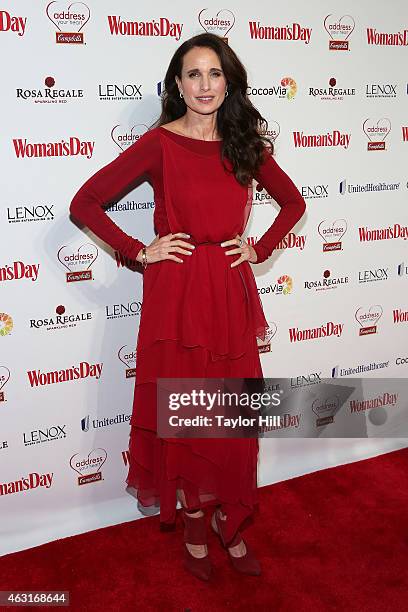 Andie MacDowell attends the 12th Annual Woman's Day Red Dress Awards at 10 Columbus Circle on February 10, 2015 in New York City.