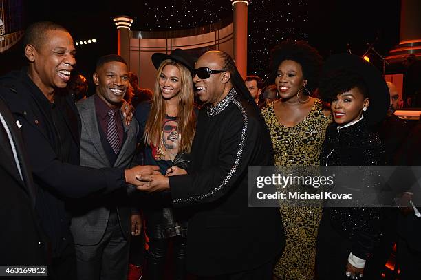 Recording artist/actor LL Cool J, record producer/recording artist Jay-Z, actor Jamie Foxx, recording artist Beyonce, honoree Stevie Wonder,...