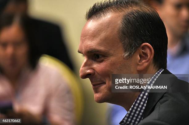 Travis Tygart, chief executive of the US Anti-Doping Agency , speaks to reporters at the sidelines of an anti-doping intelligence seminar in...