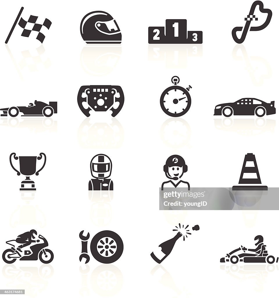 Course automobile icônes