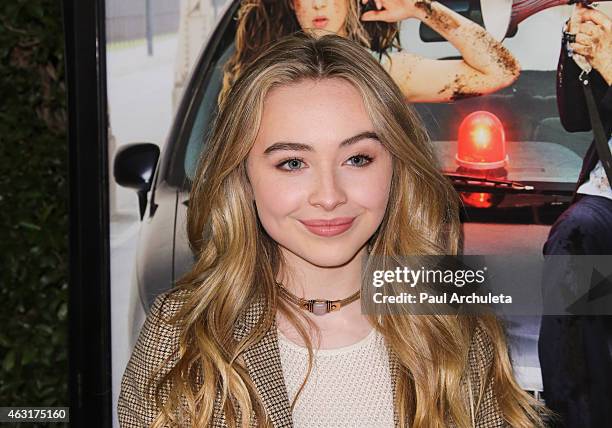 Actress Sabrina Carpenter attends the Los Angeles premiere of "Bad Hair Day" a Disney Channel original movie at Walt Disney Studios on February 10,...