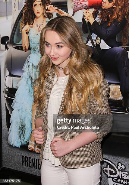 Actress Sabrina Carpenter attends the Los Angeles premiere of "Bad Hair Day" a Disney Channel original movie at Walt Disney Studios on February 10,...