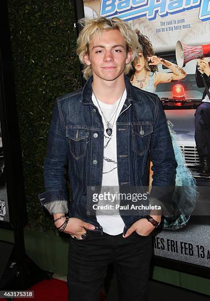 Actor Ross Lynch attends the Los Angeles premiere of "Bad Hair Day" a Disney Channel original movie at Walt Disney Studios on February 10, 2015 in...