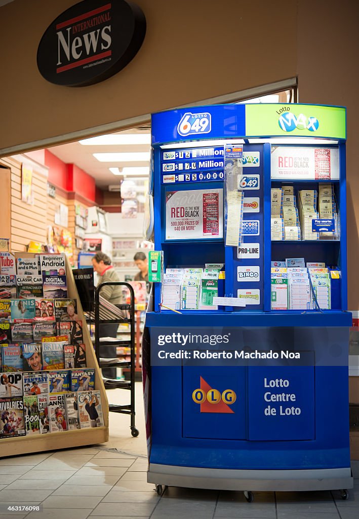 OLG stand inside a mall in a magazine store, Ontario Lottery...