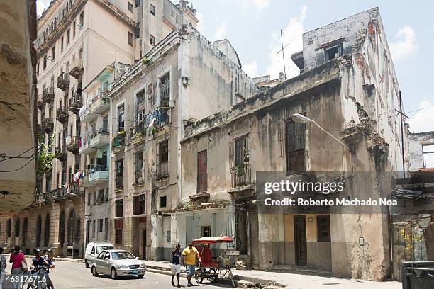 Scene of the old vintage weathered architecture in Havana.