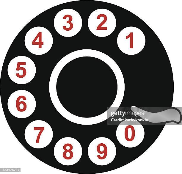 stockillustraties, clipart, cartoons en iconen met rotary dial - rotary phone