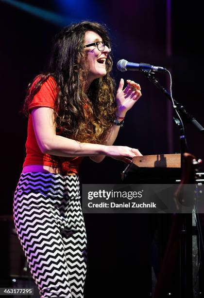 Hannah Winkler of Secret Someones performs at Highline Ballroom on January 16, 2014 in New York City.