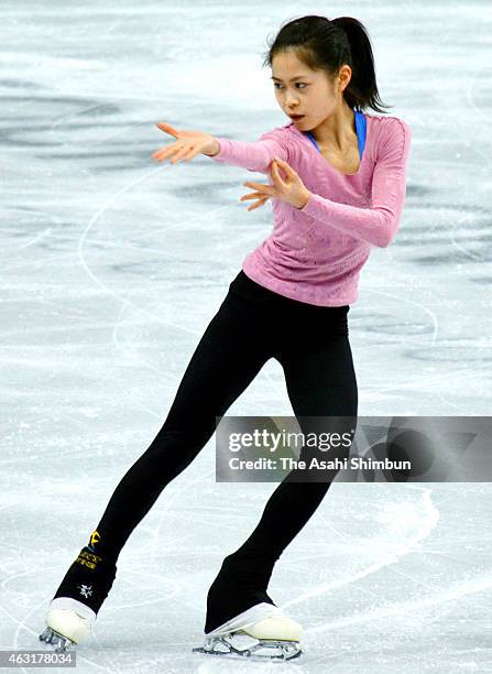 Satoko Miyahara of Japan in action during a practice session ahead of the ISU Figure Skating Four Continents Championships at Mokdong Ice Arena on...