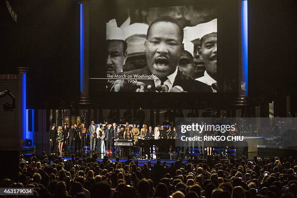 Attendees including honoree Stevie Wonder, recording artists Beyonce, John Legend, Lady Gaga, Jason Derulo, Annie Lennox, Gladys Knight, Ariana...