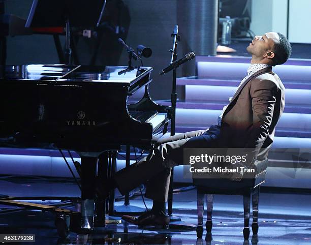 John Legend performs onstage during the Stevie Wonder: Songs In The Key Of Life - An All-Star GRAMMY Salute held at Nokia Theatre L.A. Live on...