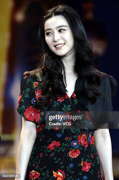 Actress Fan Bingbing attends press conference of TV show "Brilliant Chinese" on February 11, 2015 in Shanghai, China.