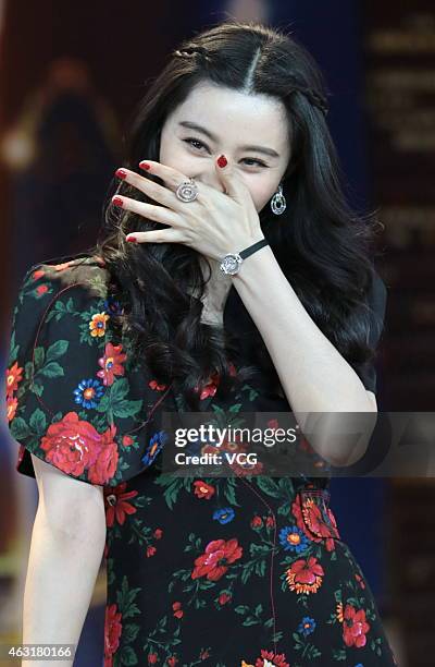 Actress Fan Bingbing attends press conference of TV show "Brilliant Chinese" on February 11, 2015 in Shanghai, China.