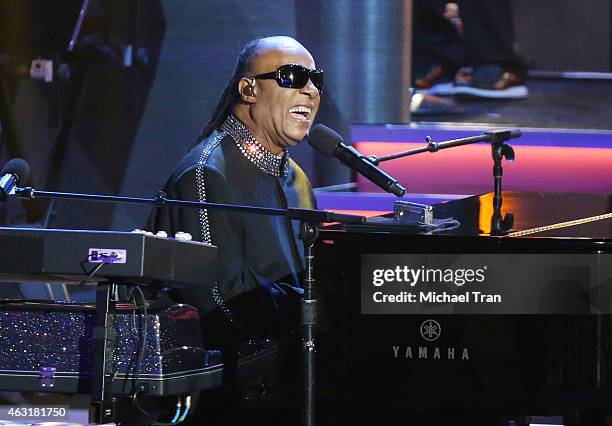 Stevie Wonder performs onstage during the Stevie Wonder: Songs In The Key Of Life - An All-Star GRAMMY Salute held at Nokia Theatre L.A. Live on...