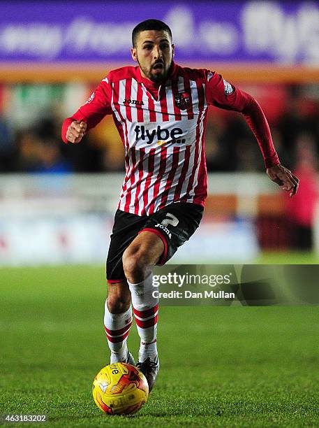 Laim Sercombe of Exeter City in action during the Sky Bet League Two match between Exeter City and Cambridge United at St. James Park on February 10,...